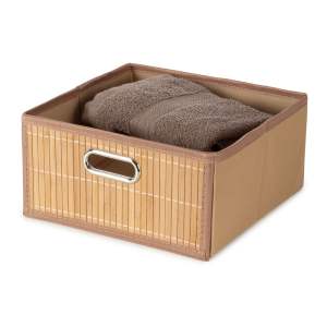 Bambusový úložný box v přírodní barvě 31x31x15 cm – Compactor