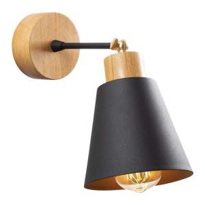 Nástěnné svítidlo v černé a přírodní barvě ø 14 cm Manavgat – Opviq lights