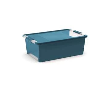 Plastový úložný box s víkem v petrolejové barvě 55x35x19 cm Bi-Box – KIS