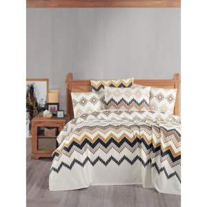 Béžovo-krémový bavlněný přehoz 200×230 cm Pique – Mila Home