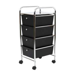 Plastový pojízdný regál v černo-stříbrné barvě 33×79 cm – Premier Housewares