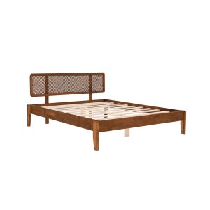 Dvoulůžková postel ze smrkového dřeva s roštem v tmavě hnědo-přírodní barvě 180×200 cm Izabelya – Kalune Design