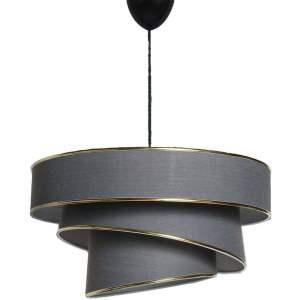 Závěsné svítidlo v antracitovo-zlaté barvě s textilním stínidlem ø 40 cm Couper – Opviq lights