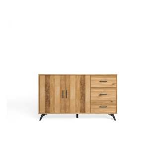 Nízká komoda v dekoru dubu v přírodní barvě 136×81 cm Nordic – Marckeric