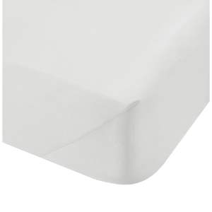 Bílé napínací prostěradlo z bavlněného perkálu 135×190 cm Cotton Percale – Bianca