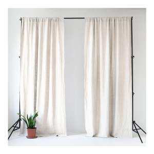 Bílý závěs 140×200 cm Night Time – Linen Tales