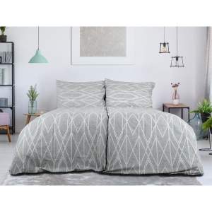 Šedé krepové povlečení na jednolůžko 140×200 cm Gray Stripes – B.E.S.
