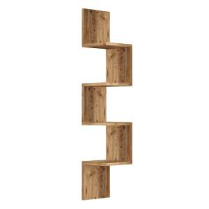 Nástěnná knihovna v dekoru borovice v přírodní barvě 22×117 cm Laura – Kalune Design