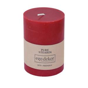 Červená svíčka Eco candles by Ego dekor Friendly, doba hoření 37 h