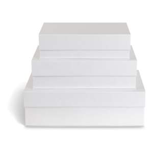Bílé kartonové úložné boxy v sadě 3 ks s víkem/dekorativní 42,5×29,5×13 cm Kian Paper Laminate – Bigso