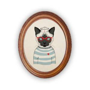 Oválný obraz Really Nice Things Sailor Cat