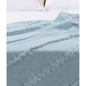 Modrý přehoz 200×220 cm Trenza – Oyo Concept
