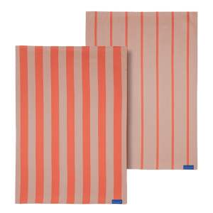 Bavlněné utěrky v sadě 2 ks 50×70 cm Stripes – Mette Ditmer Denmark