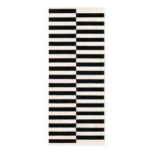 Černo-bílý oboustranný ručně tkaný vlněný běhoun 80×200 cm Donna – Hanse Home