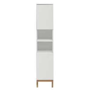 Bílá vysoká koupelnová skříňka 30×161 cm Mirza – Støraa