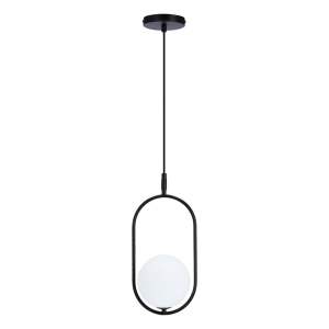 Černé závěsné svítidlo se skleněným stínidlem 18.5×15 cm Cordel – Candellux Lighting