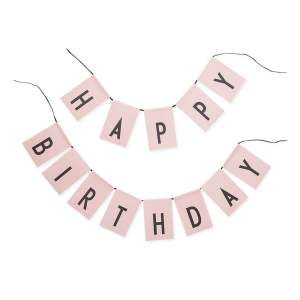 Růžová girlanda Design Letters Happy Birthday