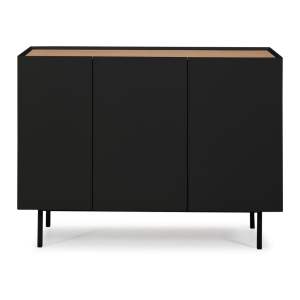 Nízká komoda v dekoru dubu v černo-přírodní barvě 110×85 cm Arista – Teulat