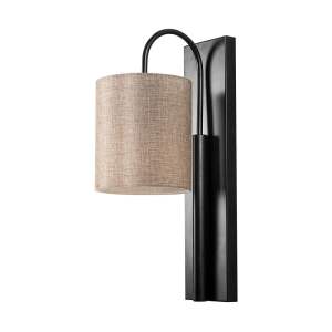 Černé kovové nástěnné svítidlo se světle hnědým stínidlem Opviq lights Julia