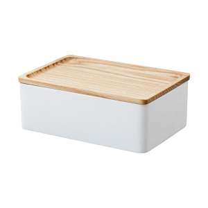Bílý úložný box s víkem 18.5×12.5×7 cm Rin – YAMAZAKI