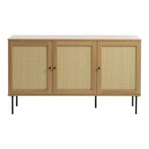 Nízká komoda v dekoru dubu v přírodní barvě 140×80 cm Pensacola – Unique Furniture