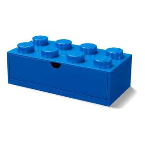 Modrý stolní box se zásuvkou LEGO®, 31 x 16 cm