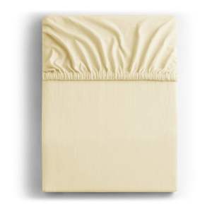 Krémové napínací prostěradlo jersey 160×200 cm Amber – Restilo