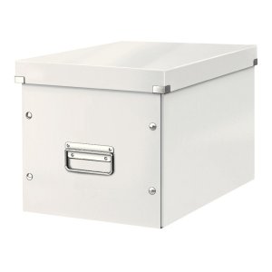 Bílý kartonový úložný box s víkem 32x36x31 cm Click&Store – Leitz