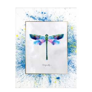 Nástěnný obraz na plátně v bílém rámu Tablo Center Dragonfly, 29 x 24 cm