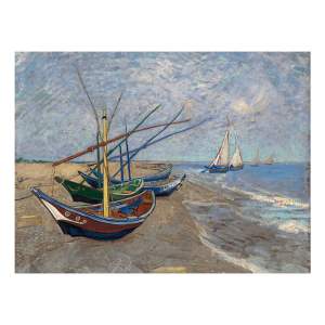 Reprodukce obrazu Vincenta van Gogha – Fishing Boats on the Beach at Les Saintes-Maries-de la Mer, 40 x 30 cm