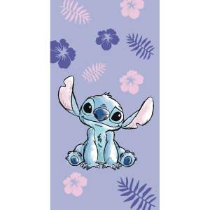 Fialová bavlněná dětská osuška 70×140 cm Lilo and Stitch – Jerry Fabrics
