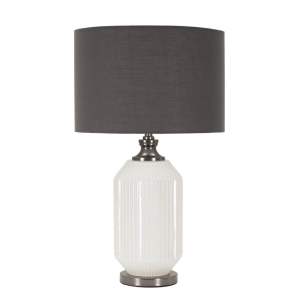 Šedá stolní lampa s textilním stínidlem (výška 65 cm) Brighty – Mauro Ferretti