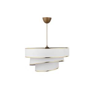 Závěsné svítidlo v bílo-zlaté barvě s textilním stínidlem ø 40 cm Couper – Opviq lights