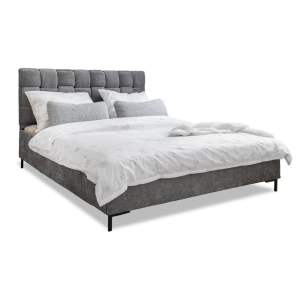 Šedá čalouněná dvoulůžková postel s roštem 160×200 cm Eve – Miuform