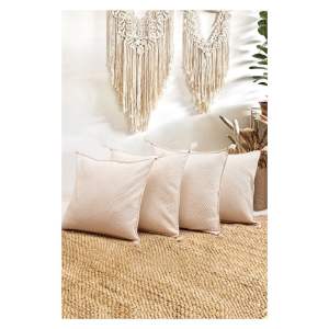 Povlaky na polštáře v sadě 4 ks z bio bavlny 43×43 cm Natural – Mila Home
