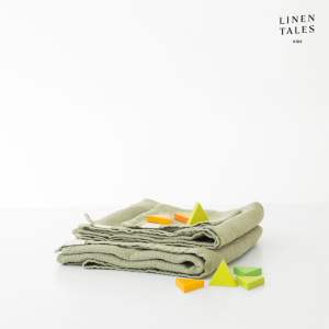 Světle zelená lněná dětská osuška 45×90 cm – Linen Tales