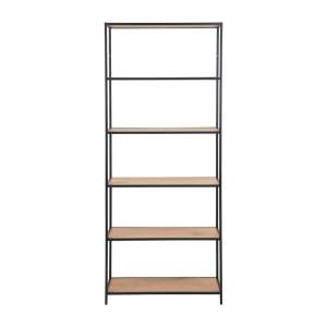 Regál v dekoru dubu v černo-přírodní barvě 77×185 cm Seaford – Actona