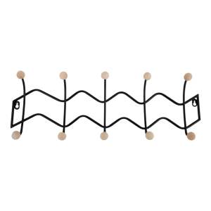 Černý kovový nástěnný věšák 61 cm Zig Zag – PT LIVING