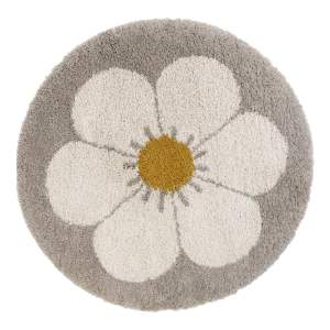 Světle šedo-krémový dětský koberec ø 120 cm Bohemian Daisy – Nattiot