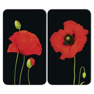 Kryty na sporák v sadě 2 ks z tvrzeného skla 52×30 cm Poppy – Maximex
