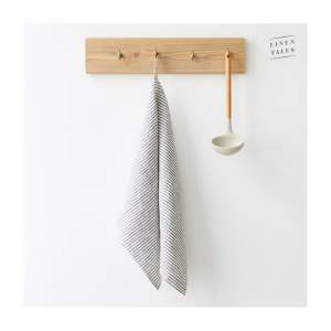 Lněná utěrka 45×65 cm Thin Black Stripes – Linen Tales
