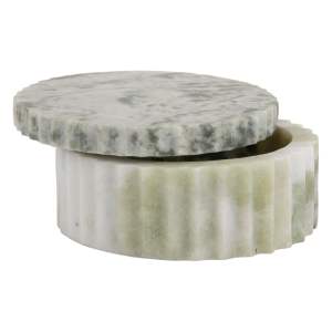 Světle zelený dekorativní kamenný úložný box ø 15×6 cm Marble – PT LIVING