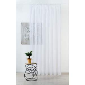 Bílá voálová záclona 300×260 cm Crush – Mendola Fabrics