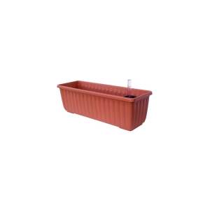 Hnědý samozavlažovací truhlík, délka 40 cm Siesta – Plastia