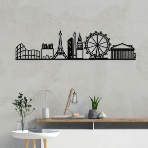 Kovová nástěnná dekorace 120×29 cm Cities – Wallity