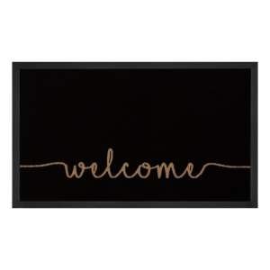 Černá rohožka Hanse Home Cozy Welcome, 45 x 75 cm