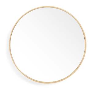 Nástěnné zrcadlo s rámem z dubového dřeva Wireworks Glance, ø 45 cm