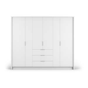 Bílá šatní skříň 255×217 cm Wells – Cosmopolitan Design
