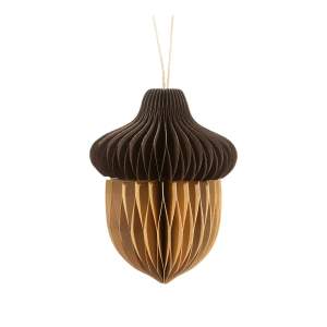 Papírová ručně vyrobená vánoční ozdoba 10 cm Honeycomb Acorn – Sass & Belle