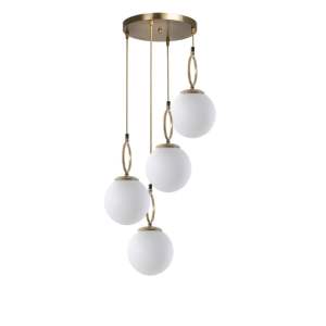 Závěsné svítidlo v bílo-zlaté barvě se skleněným stínidlem ø 30 cm Morino – Opviq lights